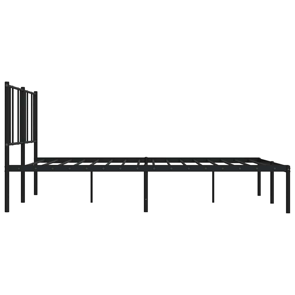 Metalni okvir za krevet s uzglavljem crni 183x213 cm