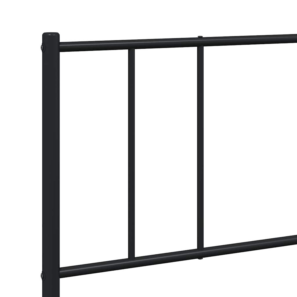 Metalni okvir za krevet s uzglavljem crni 183x213 cm