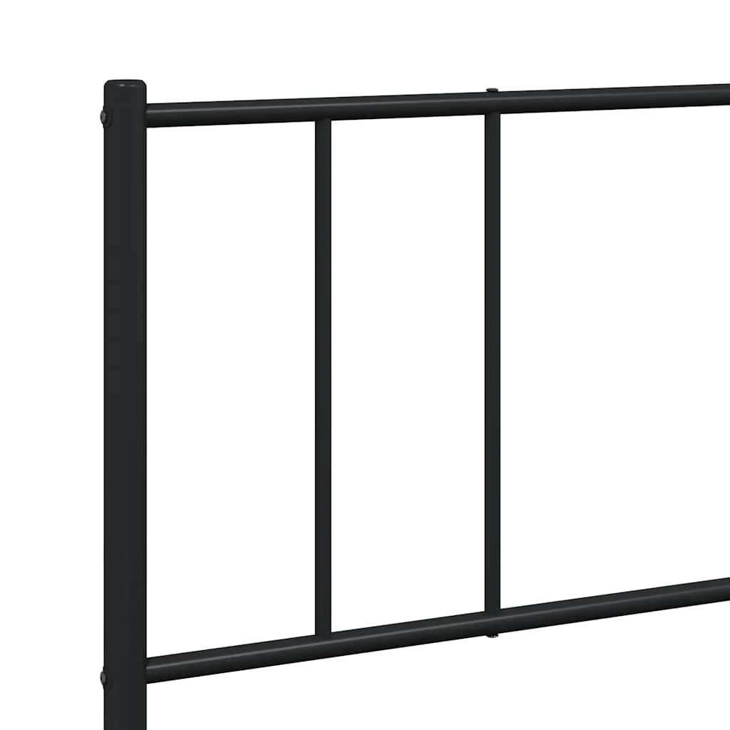 Metalni okvir za krevet s uzglavljem crni 200x200 cm