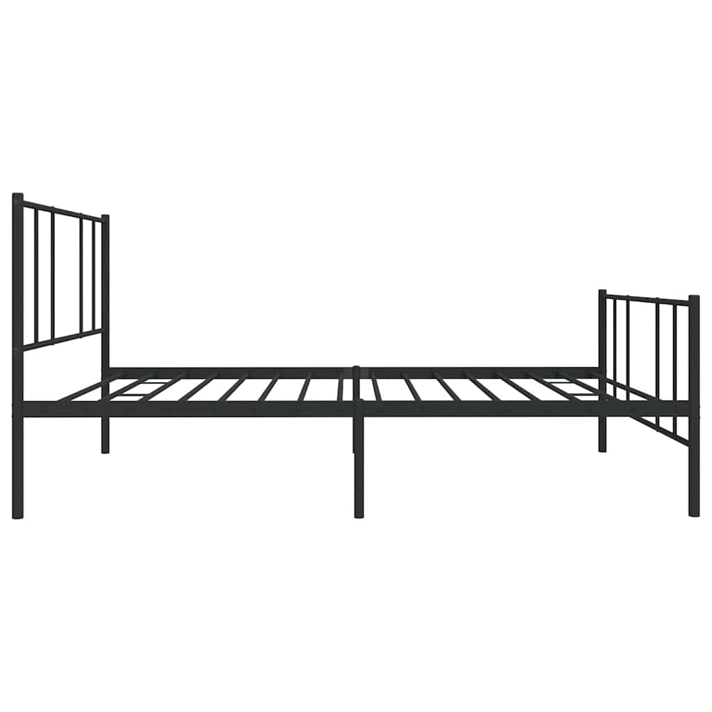Metalni okvir kreveta uzglavlje i podnožje crni 75x190 cm