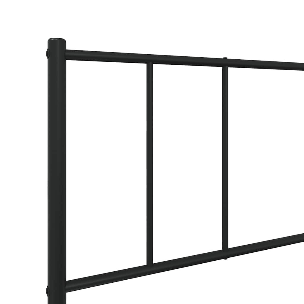 Metalni okvir kreveta uzglavlje i podnožje crni 75x190 cm