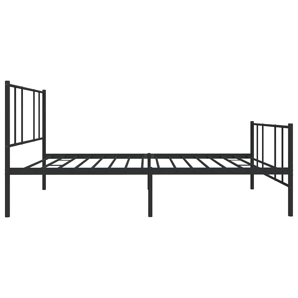 Metalni okvir kreveta uzglavlje i podnožje crni 90x190 cm