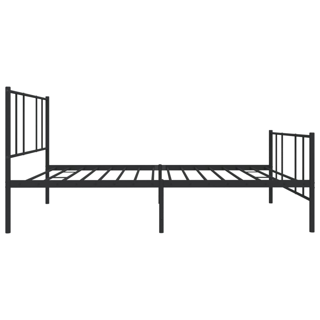 Metalni okvir kreveta uzglavlje i podnožje crni 100x200 cm