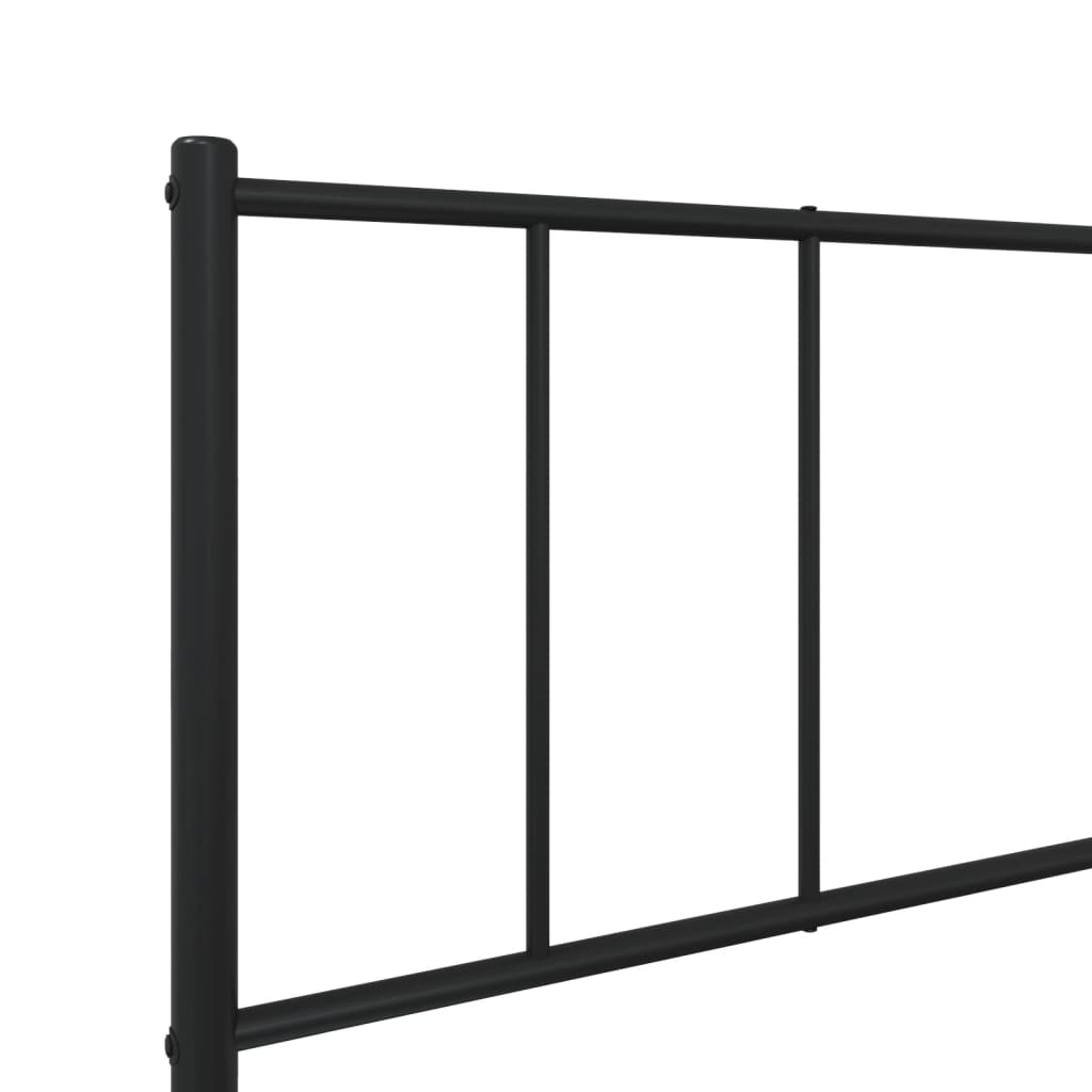 Metalni okvir kreveta uzglavlje i podnožje crni 100x200 cm