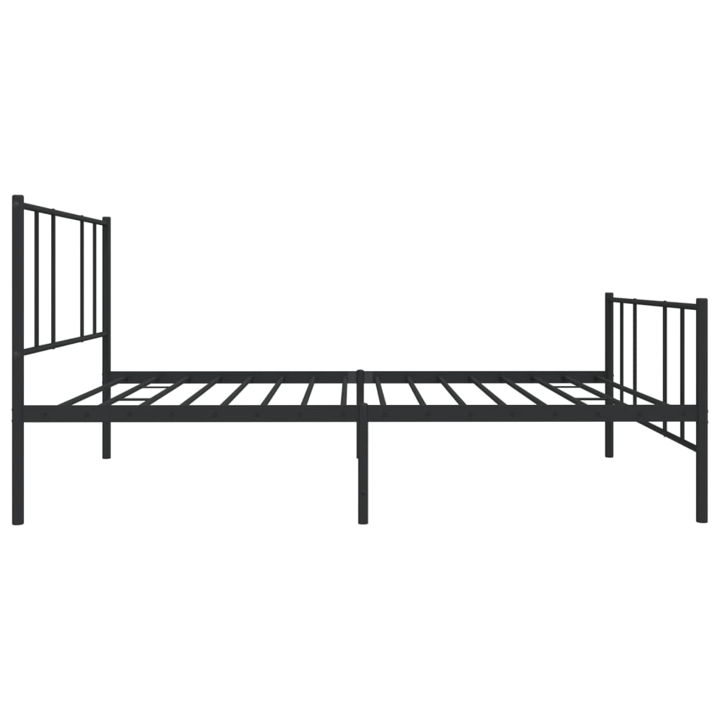 Metalni okvir kreveta uzglavlje i podnožje crni 107x203 cm