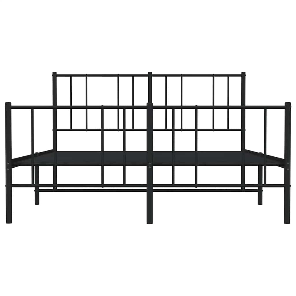 Metalni okvir kreveta uzglavlje i podnožje crni 120x190 cm