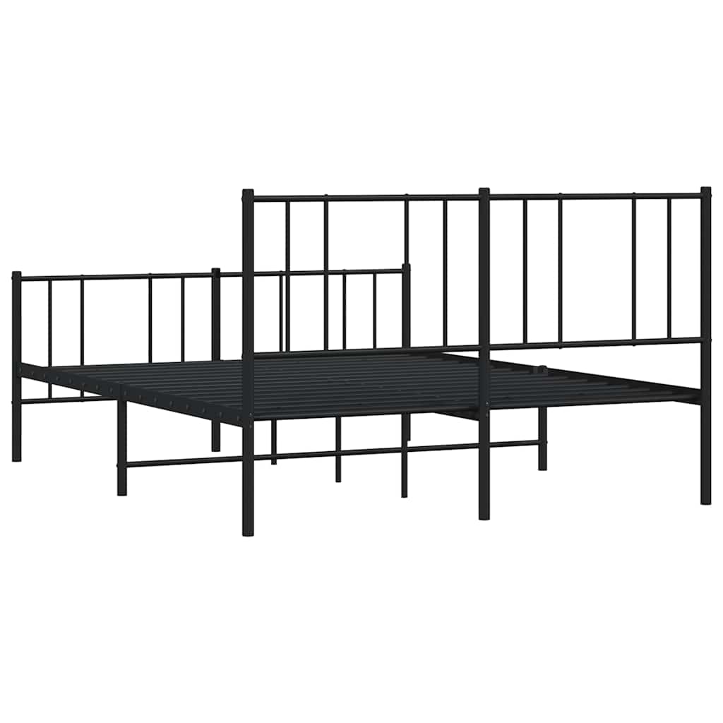 Metalni okvir kreveta uzglavlje i podnožje crni 120x200 cm