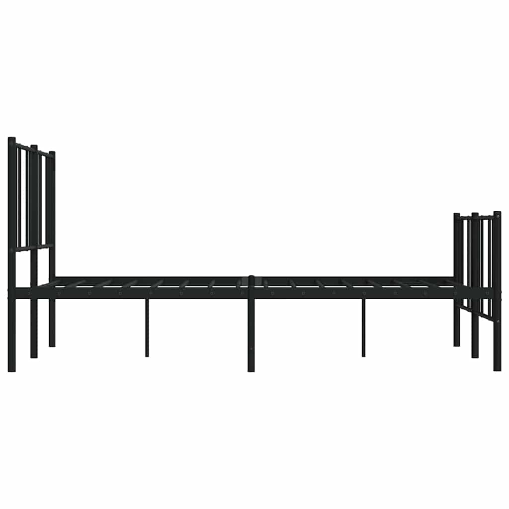 Metalni okvir kreveta uzglavlje i podnožje crni 135x190 cm