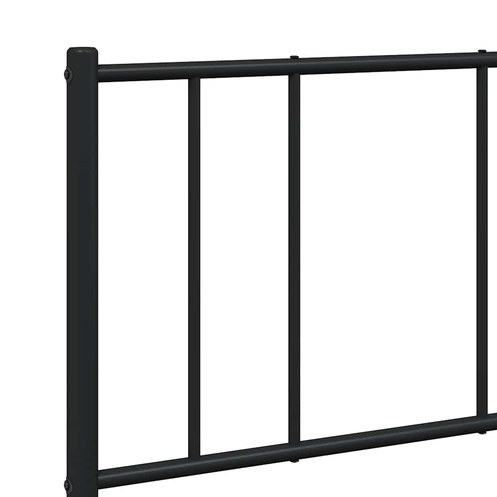 Metalni okvir kreveta uzglavlje i podnožje crni 135x190 cm