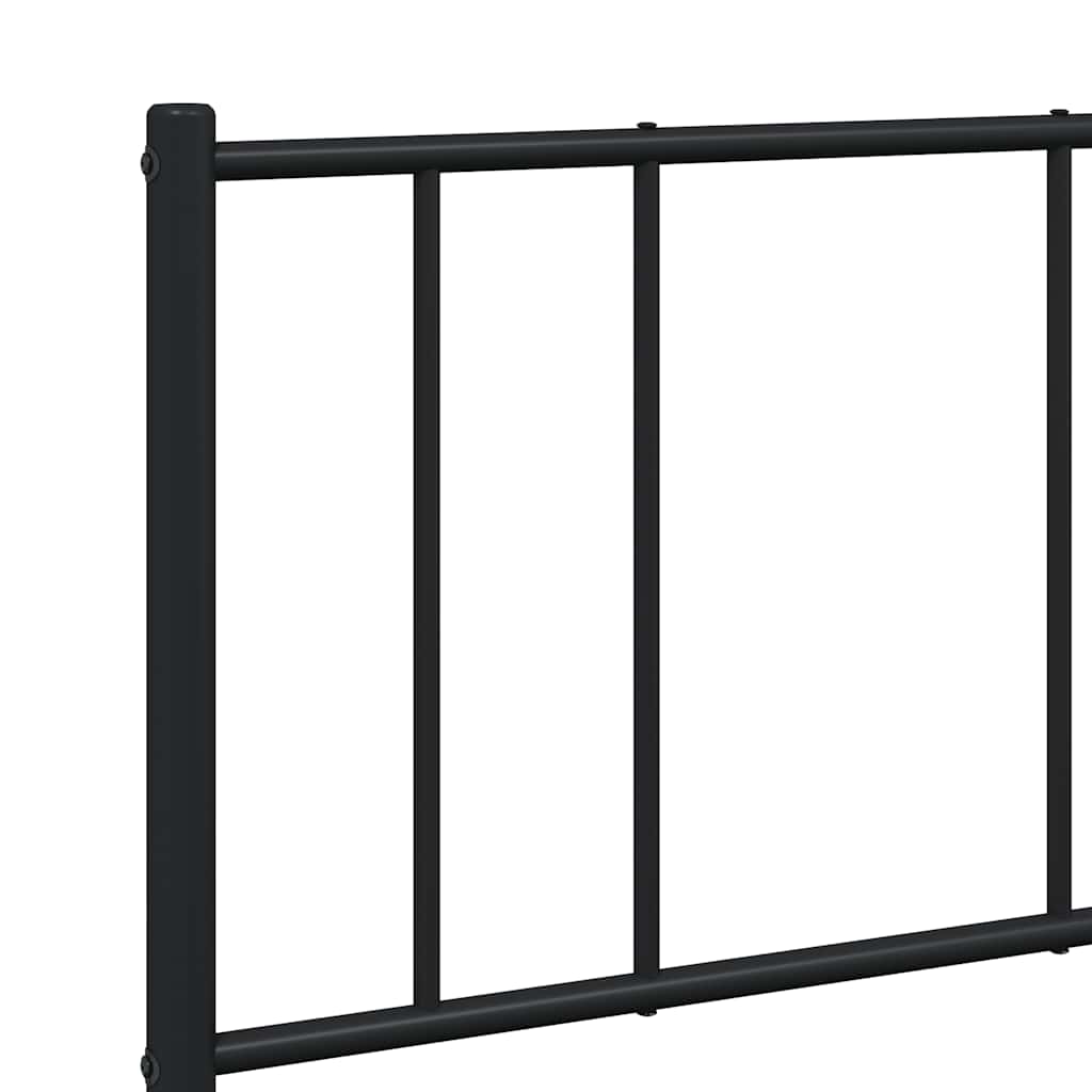 Metalni okvir kreveta uzglavlje i podnožje crni 140x190 cm