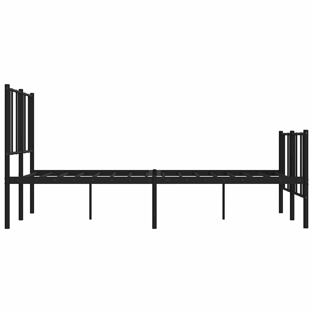 Metalni okvir kreveta uzglavlje i podnožje crni 150x200 cm