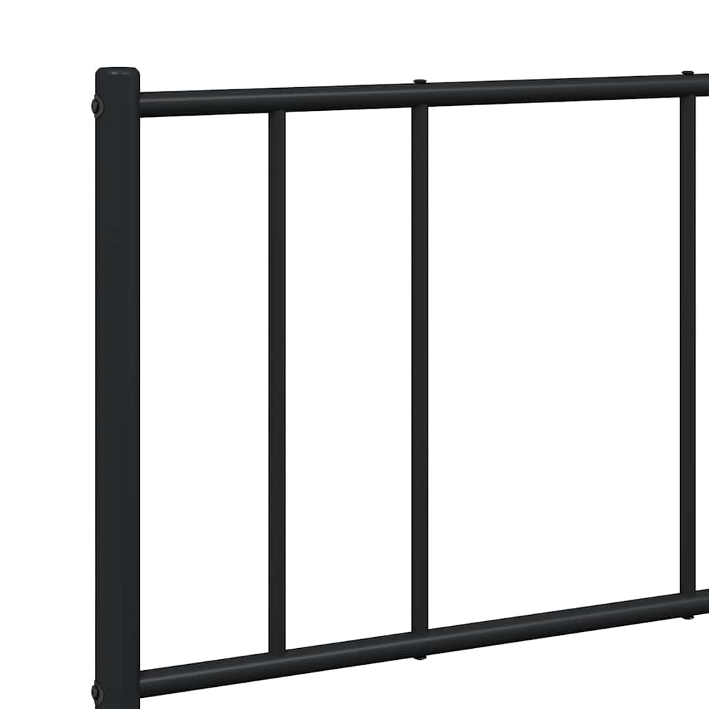 Metalni okvir kreveta uzglavlje i podnožje crni 150x200 cm