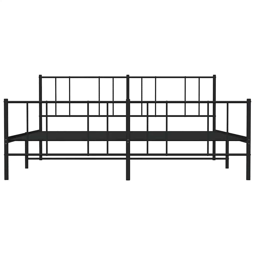 Metalni okvir kreveta uzglavlje i podnožje crni 193x203 cm