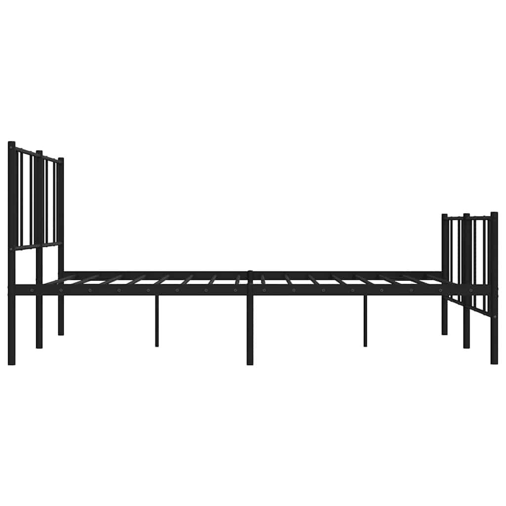Metalni okvir kreveta uzglavlje i podnožje crni 193x203 cm