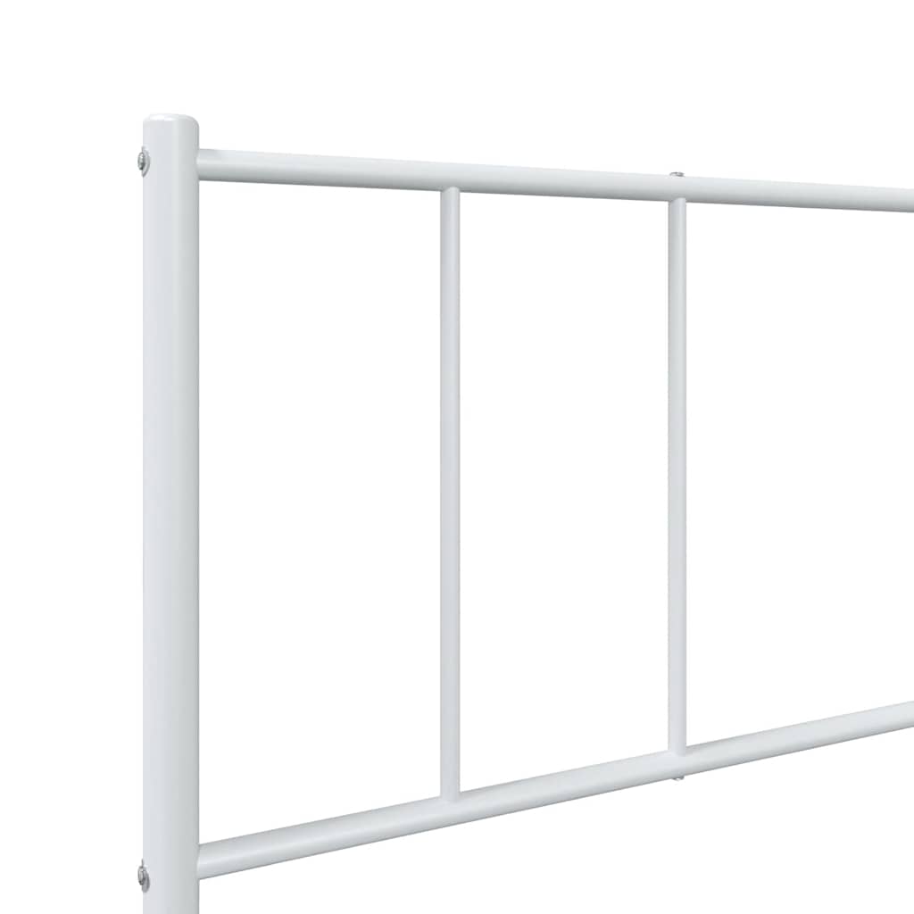 Metalni okvir krevet bez madraca s uzglavljem bijeli 75x190 cm