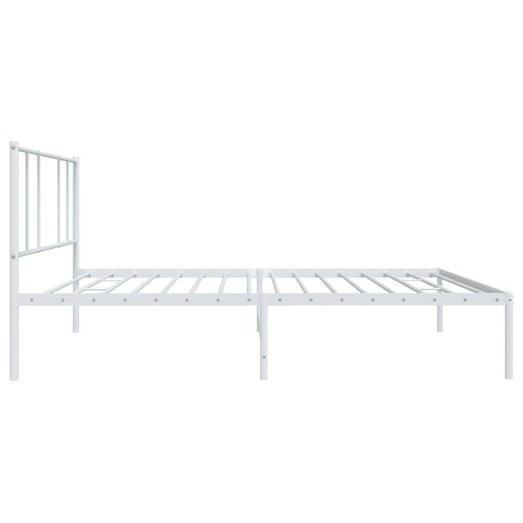 Metalni okvir za krevet s uzglavljem bijeli 90 x 190 cm