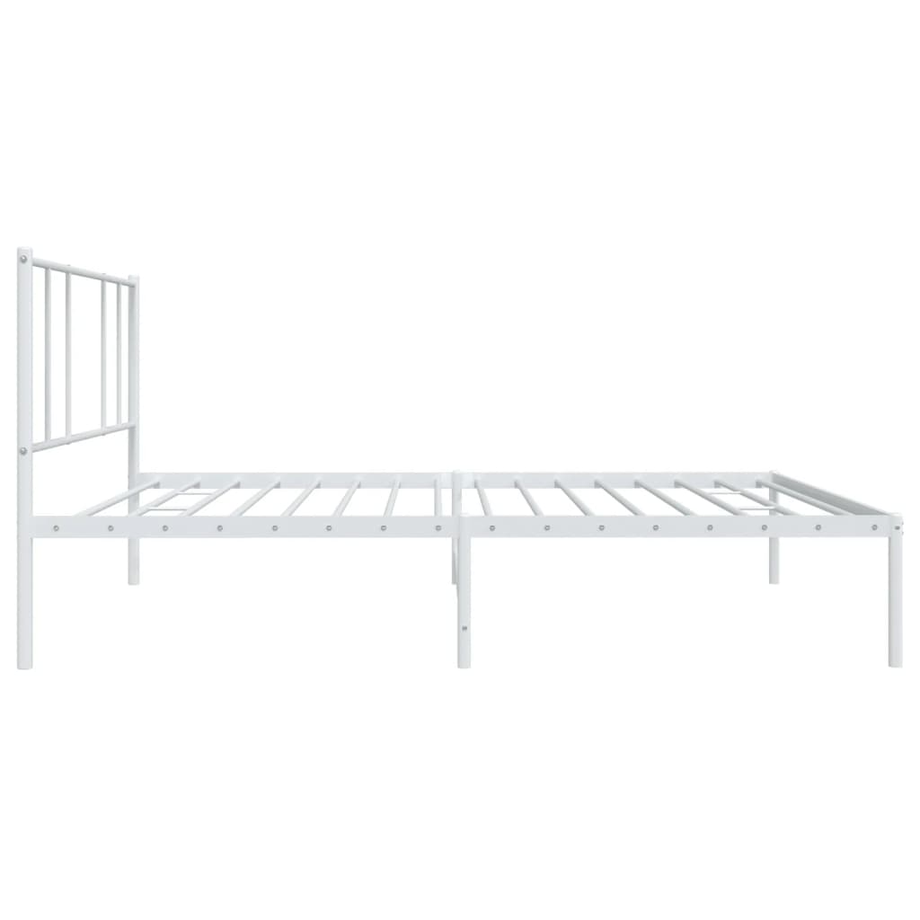 Metalni okvir za krevet s uzglavljem bijeli 90x200 cm