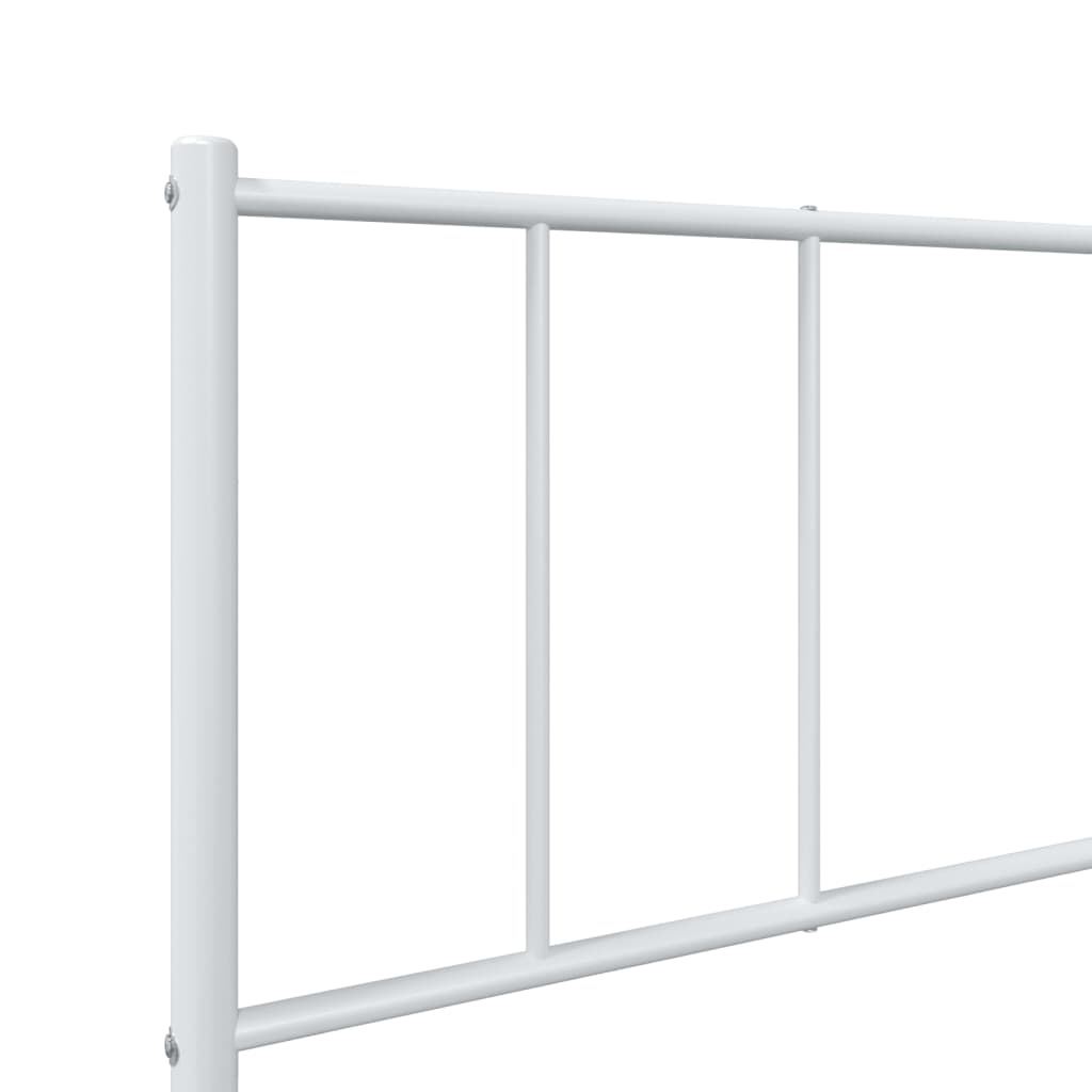 Metalni okvir za krevet s uzglavljem bijeli 90x200 cm