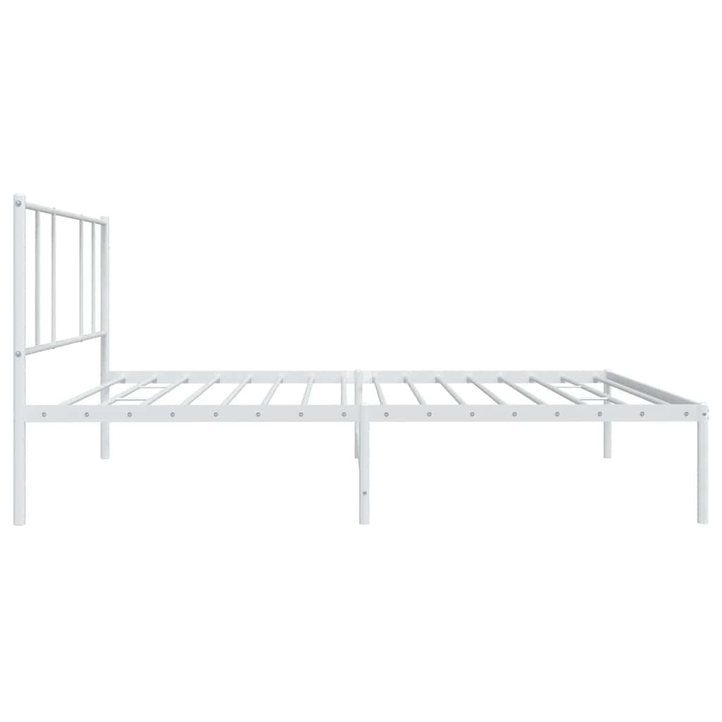 Metalni okvir za krevet s uzglavljem bijeli 100x200 cm