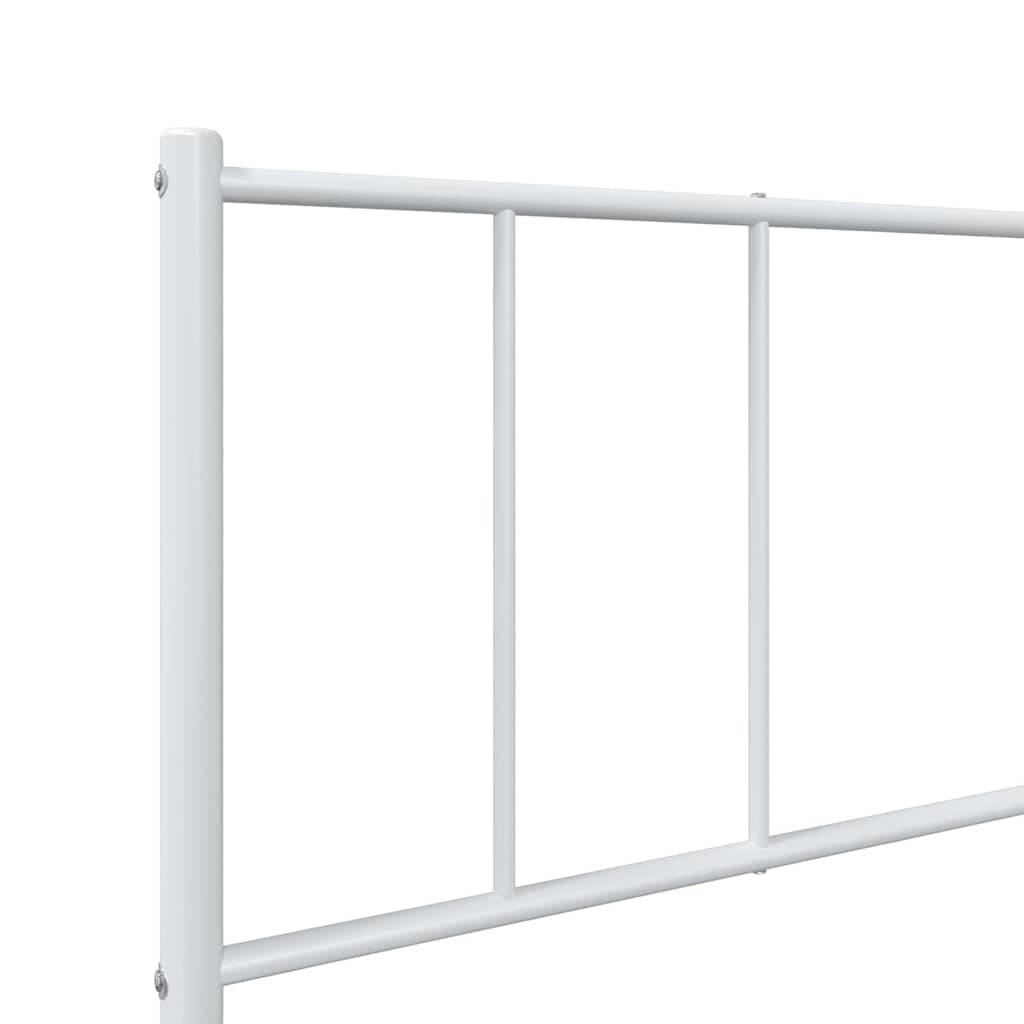 Metalni okvir za krevet s uzglavljem bijeli 100x200 cm
