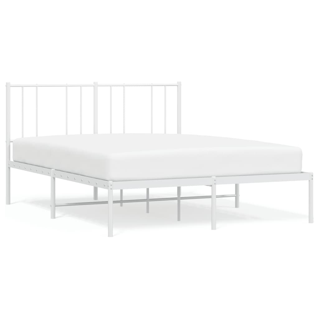 Metalni okvir za krevet s uzglavljem bijeli 120 x 190 cm