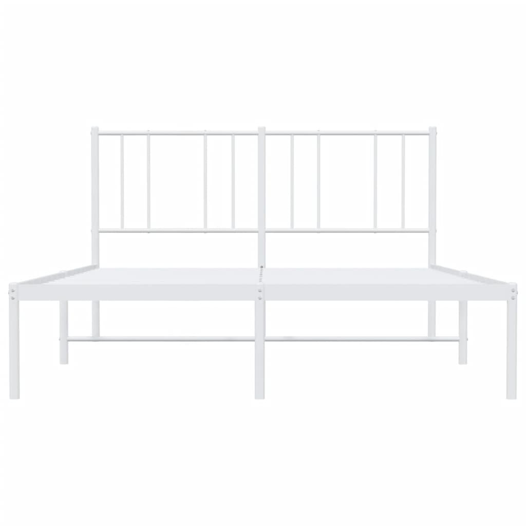 Metalni okvir za krevet s uzglavljem bijeli 120 x 190 cm