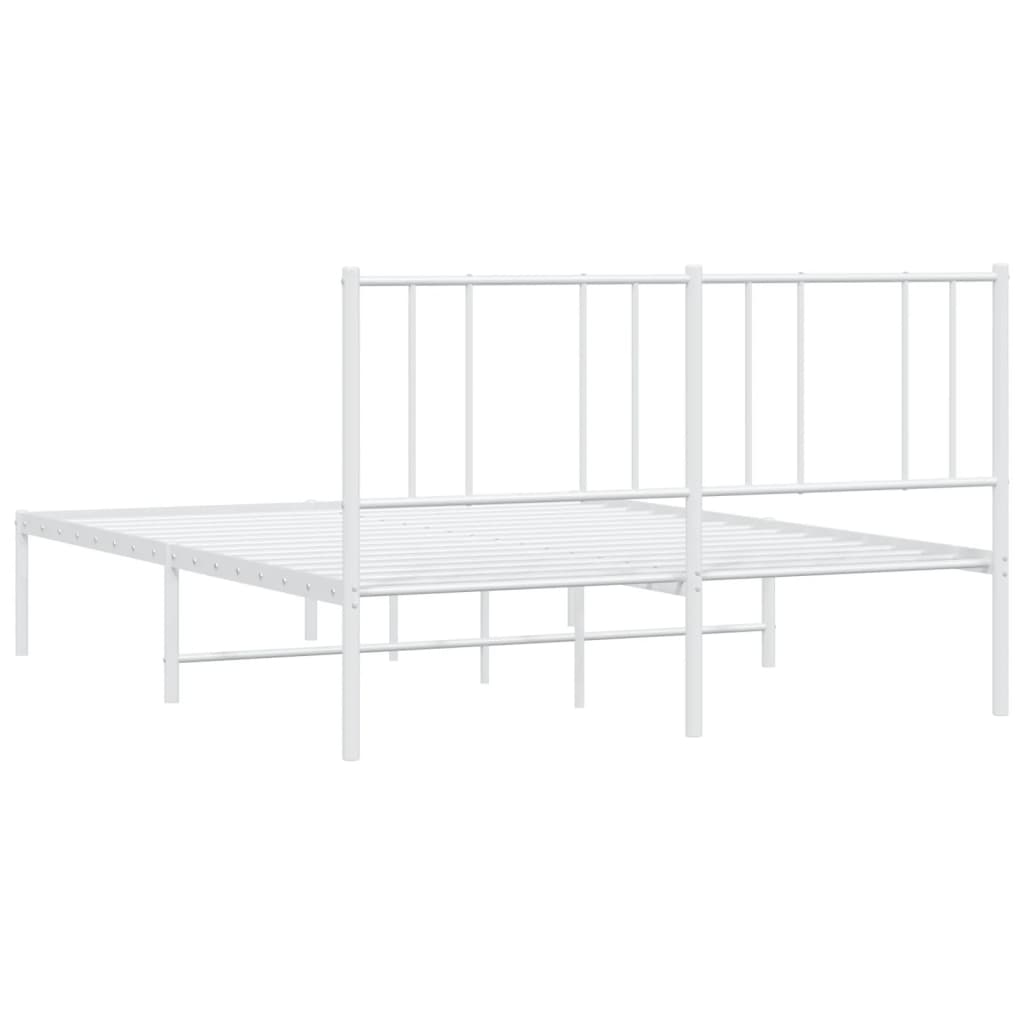 Metalni okvir za krevet s uzglavljem bijeli 120 x 190 cm