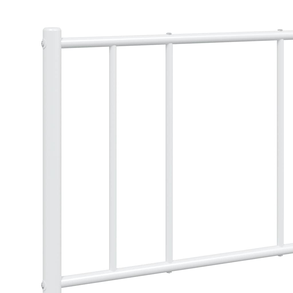 Metalni okvir za krevet s uzglavljem bijeli 120x200 cm