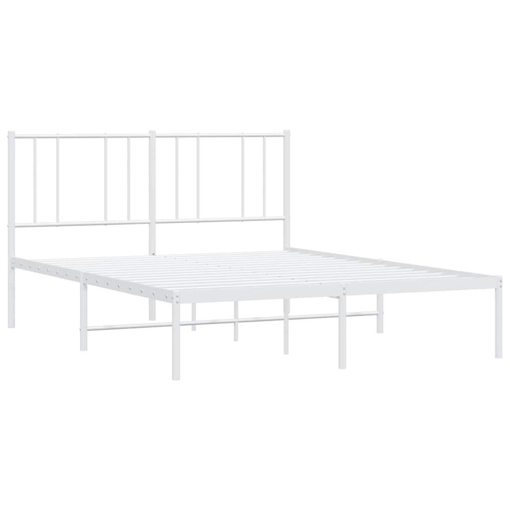 Metalni okvir za krevet s uzglavljem bijeli 140 x 200 cm