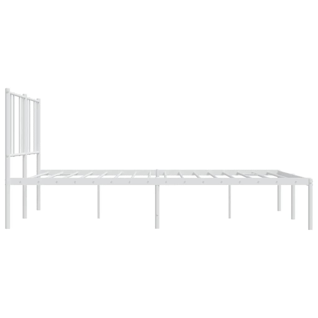 Metalni okvir za krevet s uzglavljem bijeli 180x200 cm