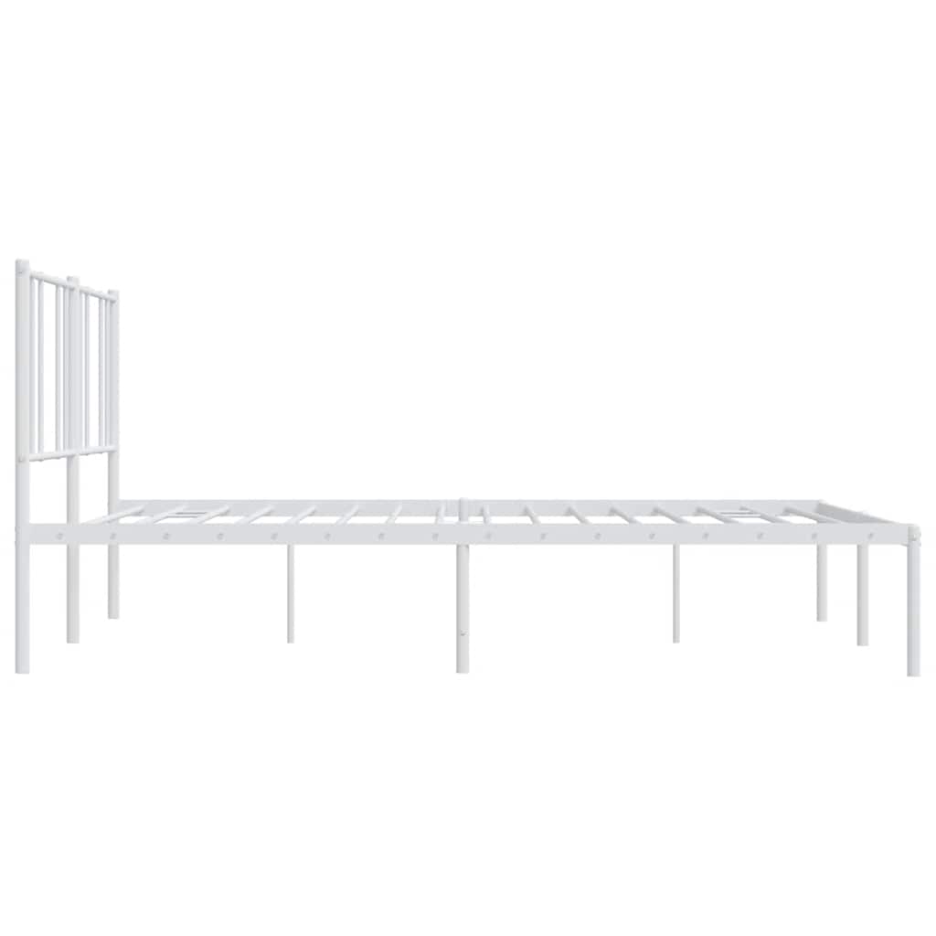 Metalni okvir za krevet s uzglavljem bijeli 200x200 cm