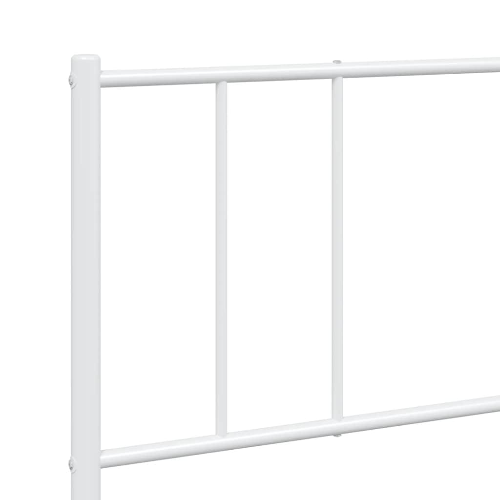 Metalni okvir za krevet s uzglavljem bijeli 200x200 cm