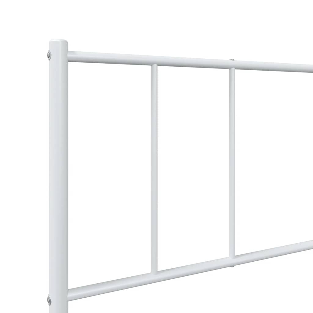 Metalni okvir kreveta uzglavlje i podnožje bijeli 75x190 cm