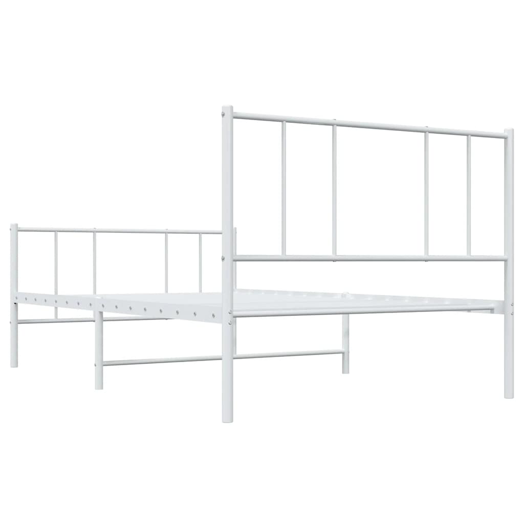 Metalni okvir kreveta uzglavlje i podnožje bijeli 80x200 cm