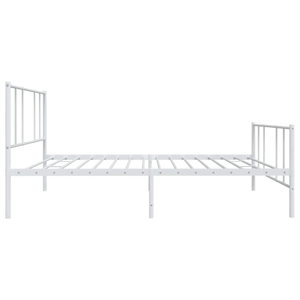 Metalni okvir kreveta uzglavlje i podnožje bijeli 100x200 cm
