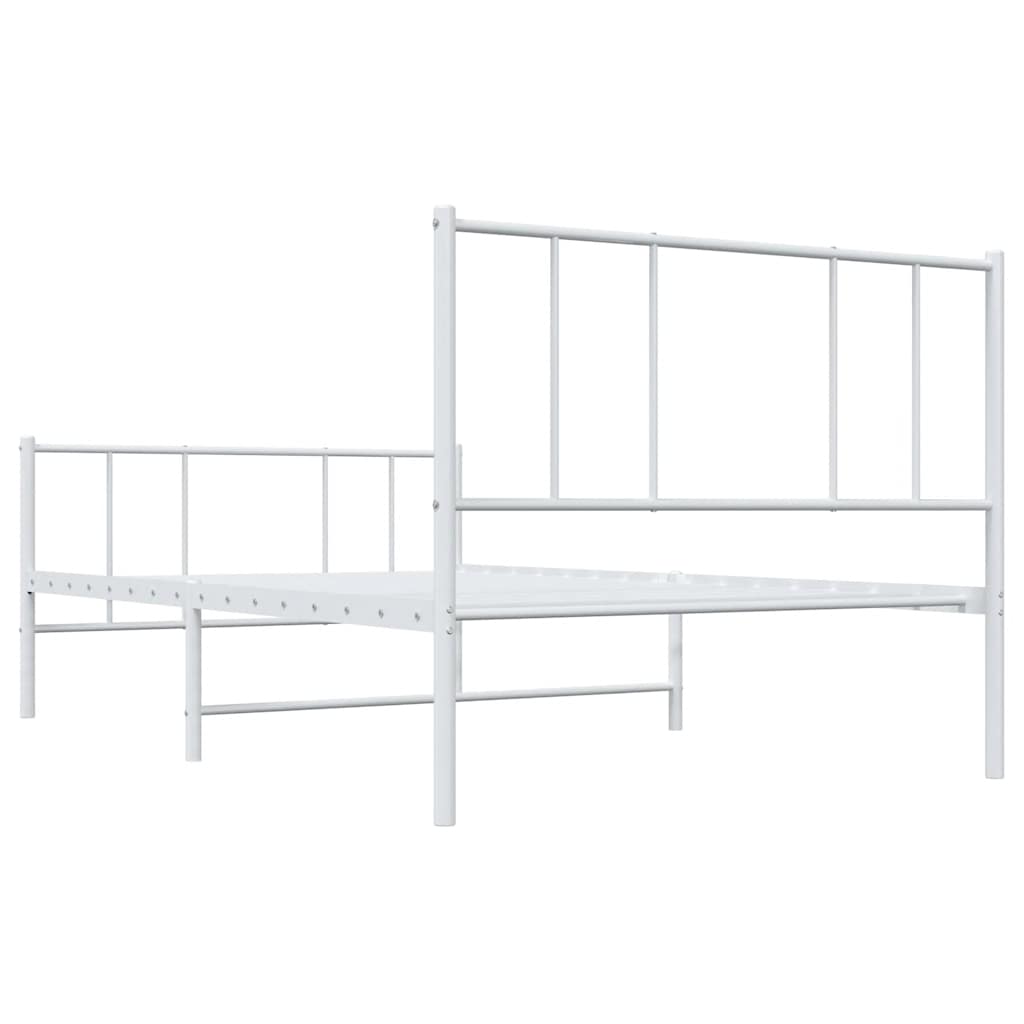 Metalni okvir kreveta uzglavlje i podnožje bijeli 100x200 cm
