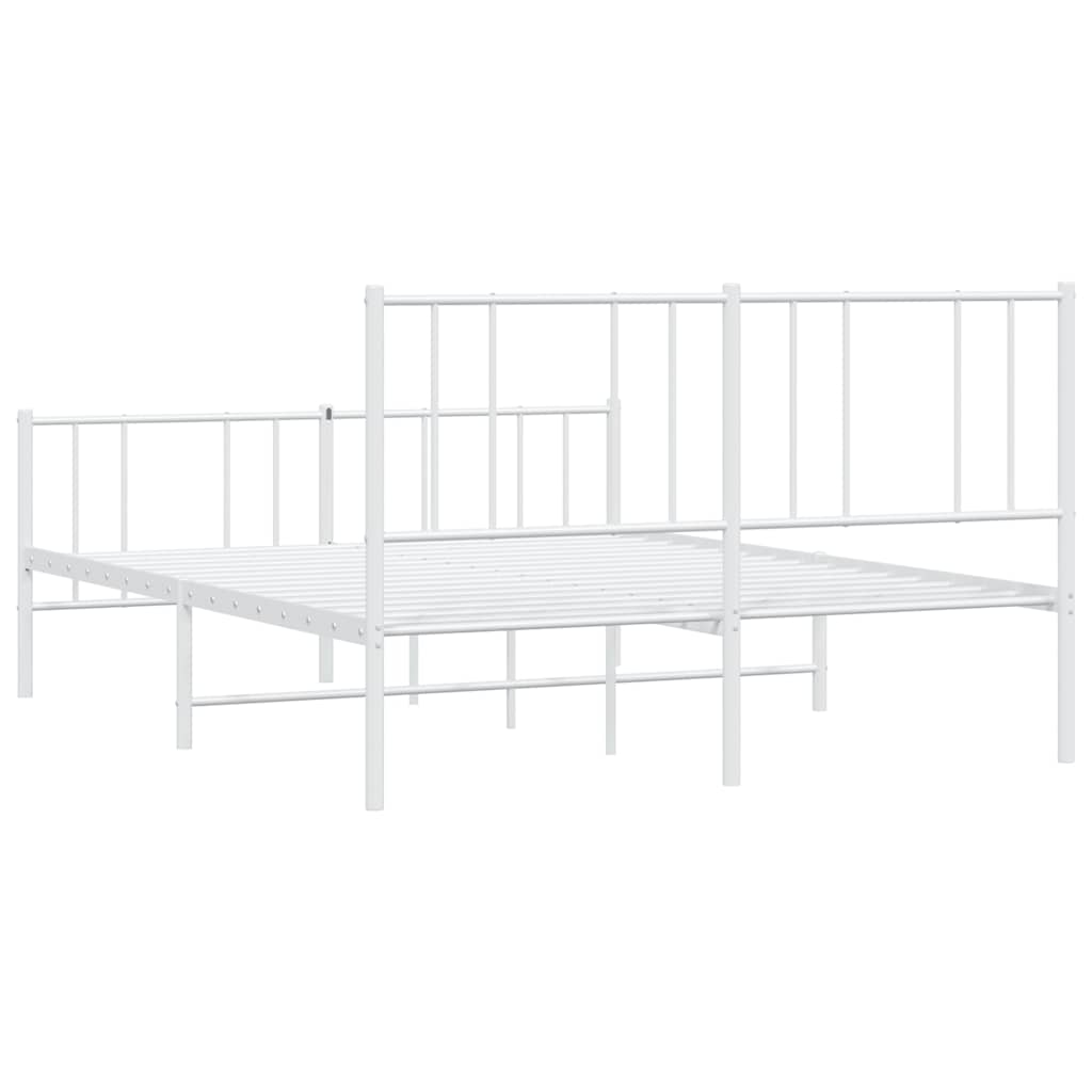 Metalni okvir kreveta uzglavlje i podnožje bijeli 140x200 cm