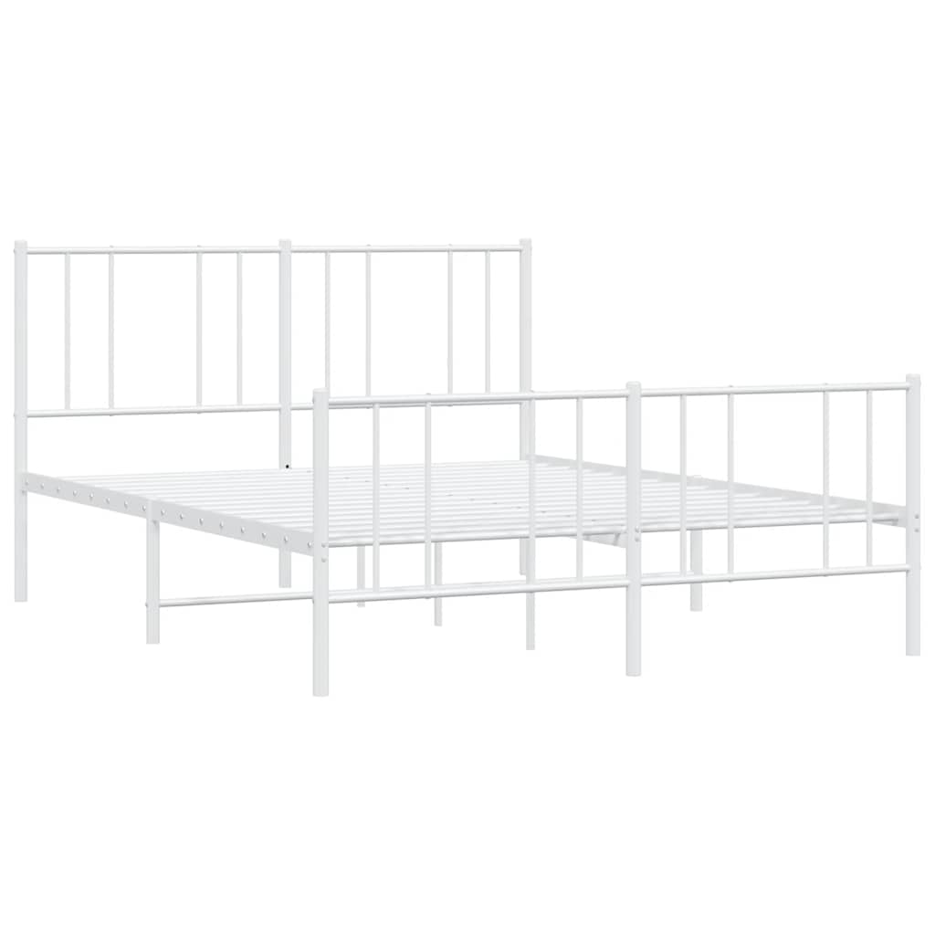 Metalni okvir kreveta uzglavlje i podnožje bijeli 160x200 cm