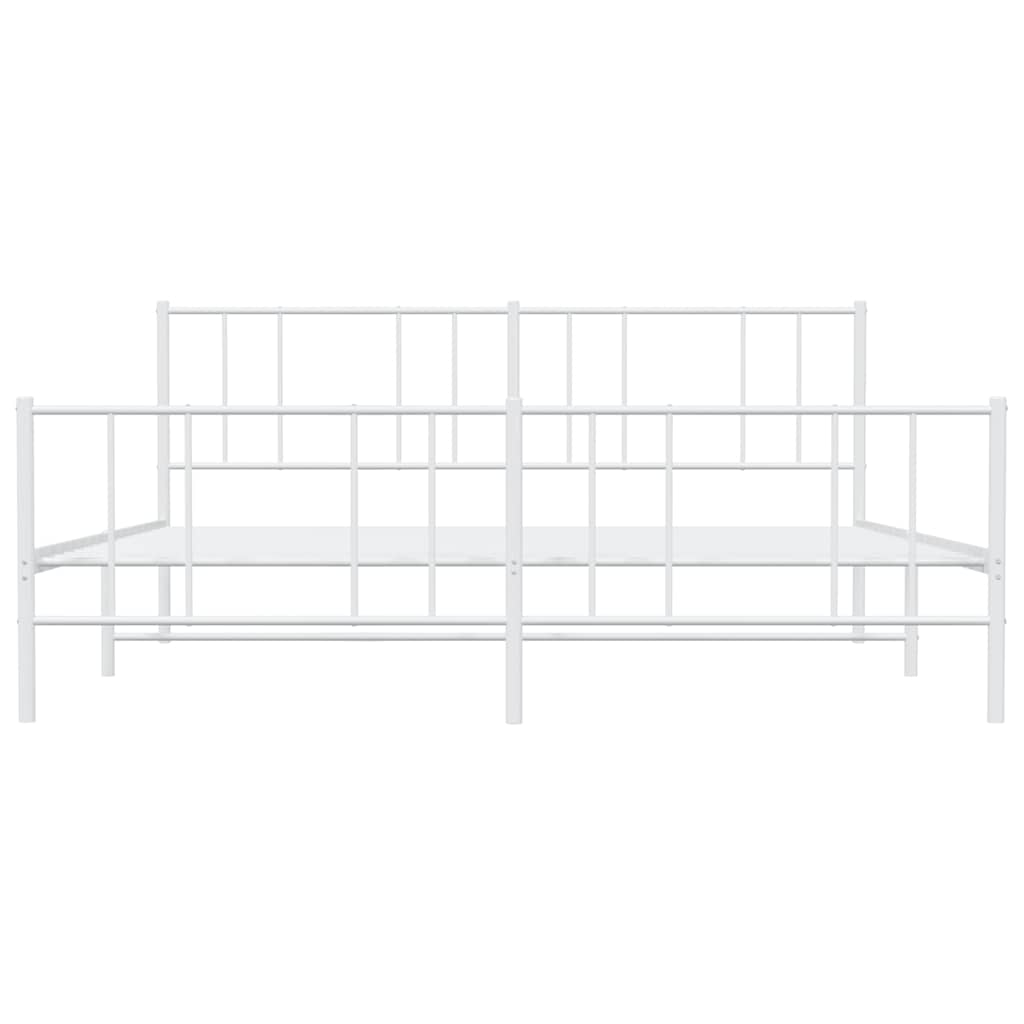 Metalni okvir kreveta uzglavlje i podnožje bijeli 183x213 cm