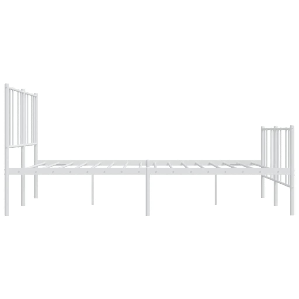 Metalni okvir kreveta uzglavlje i podnožje bijeli 200x200 cm