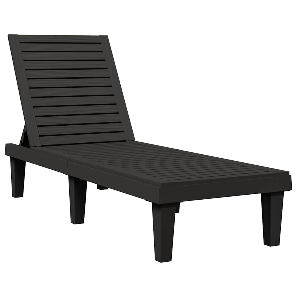 Ležaljke za sunčanje 2 kom crne 155x58x83 cm od polipropilena