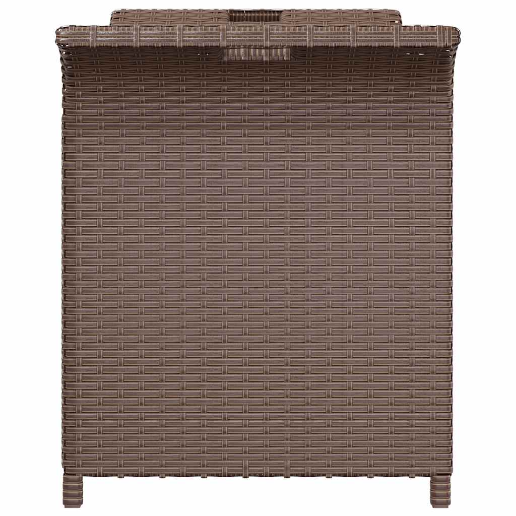 Vrtna klupa s jastukom smeđa 116 x 46 x 57 cm od poliratana
