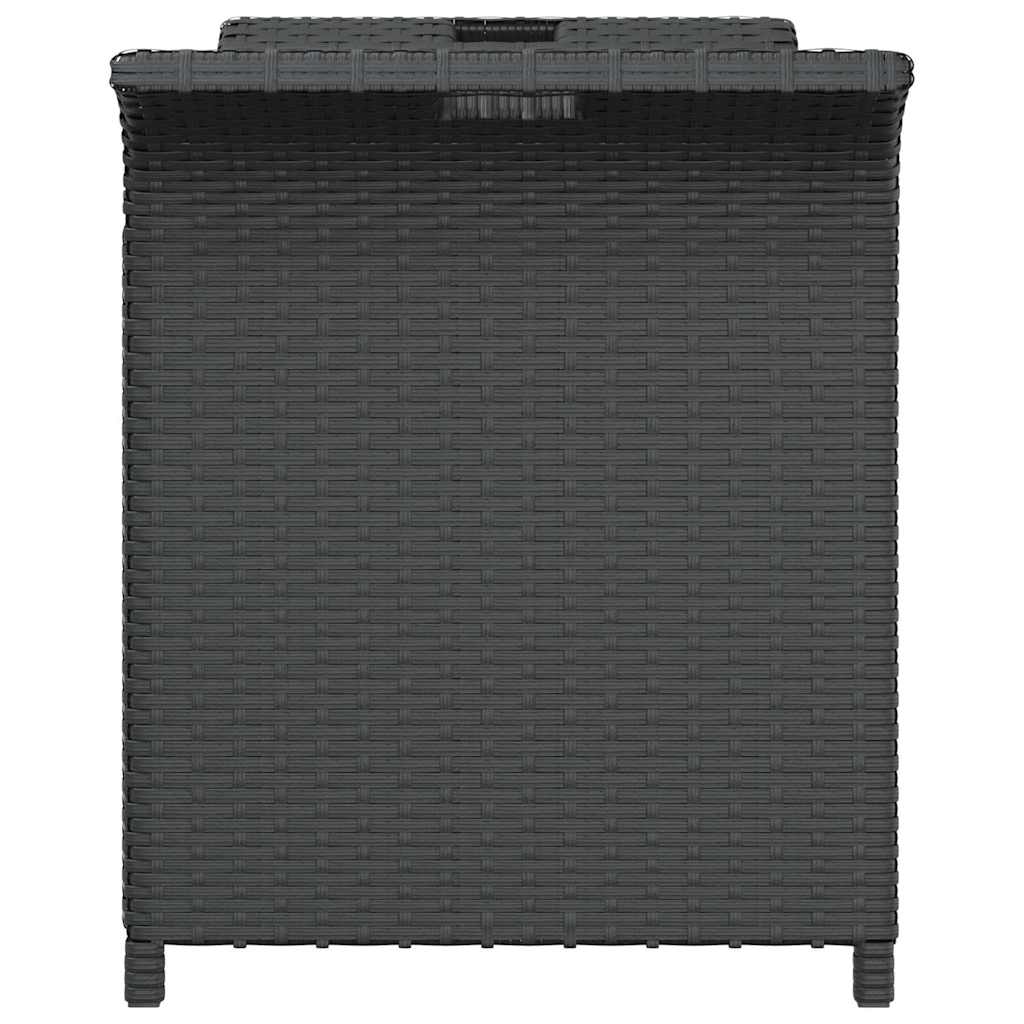 Vrtna klupa s jastukom crna 116 x 46 x 57 cm od poliratana