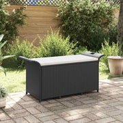 Vrtna klupa s jastukom crna 116 x 46 x 57 cm od poliratana