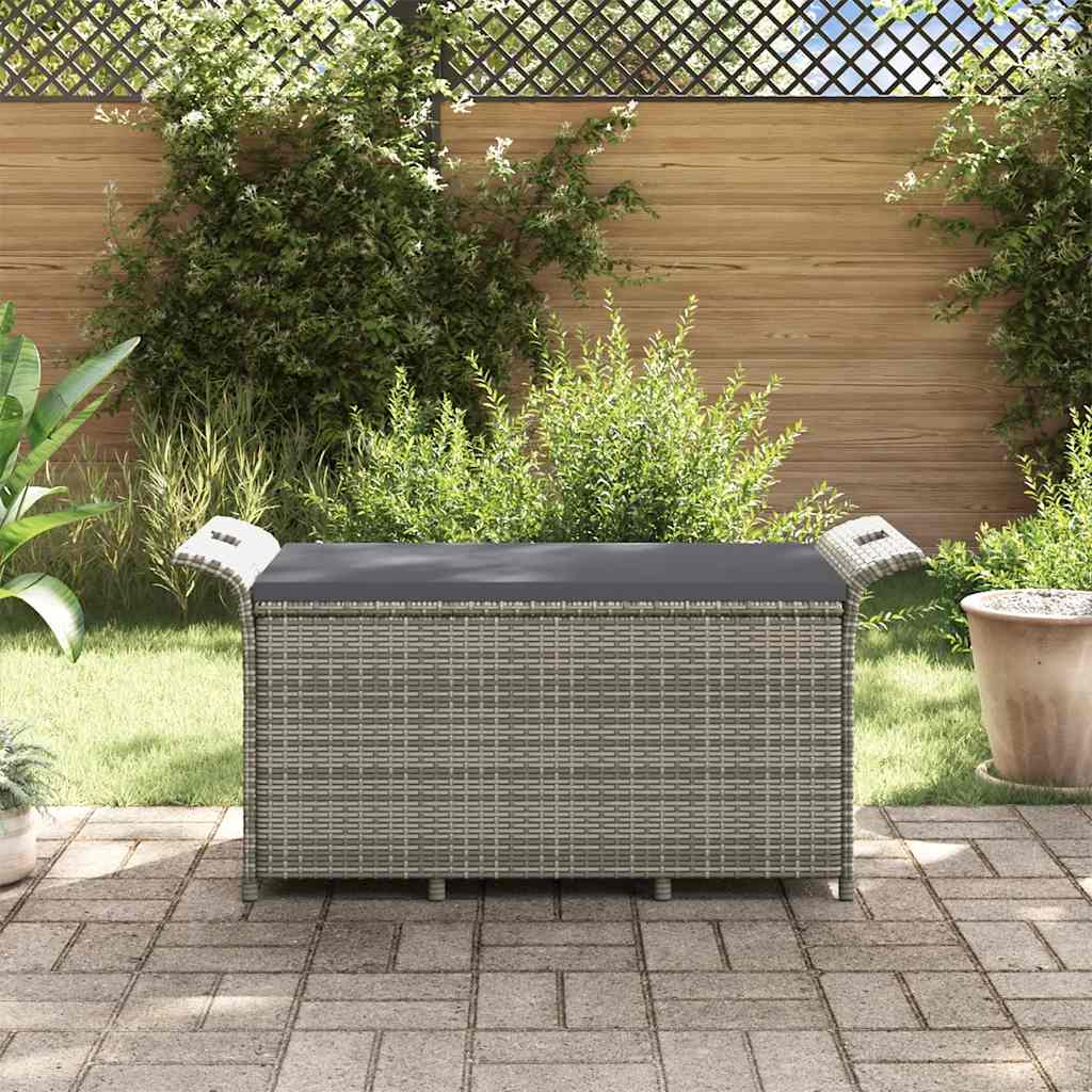 Vrtna klupa s jastukom siva 116 x 46 x 57 cm od poliratana