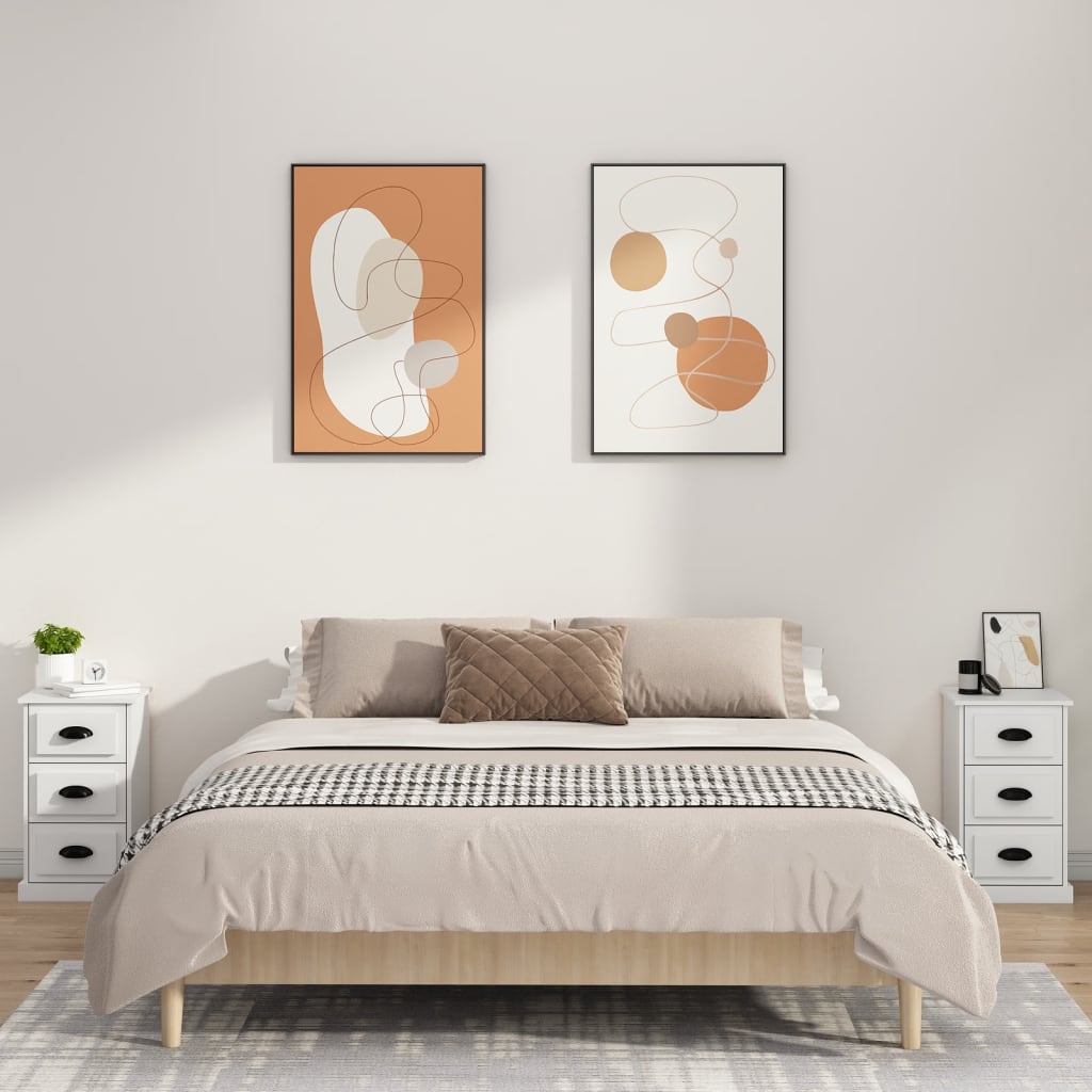Noćni ormarić bijeli 39 x 39 x 67 cm od konstruiranog drva
