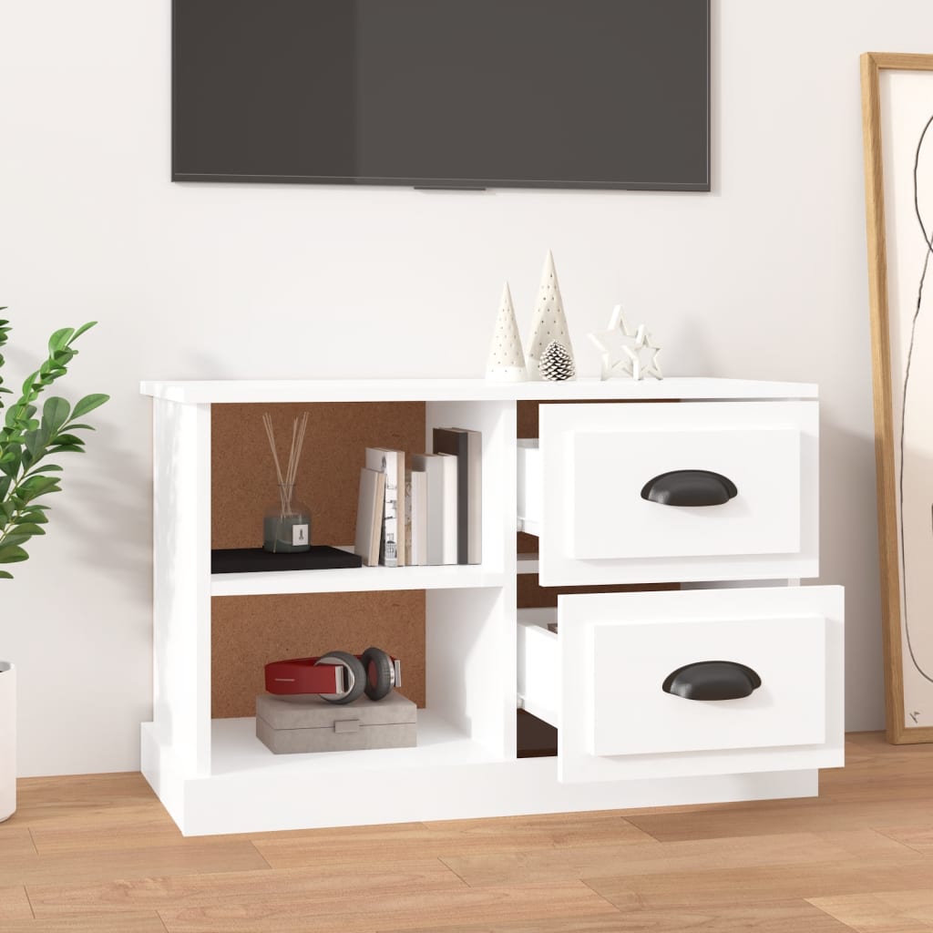 TV ormarić sjajni bijeli 73x35,5x47,5 cm od konstruiranog drva