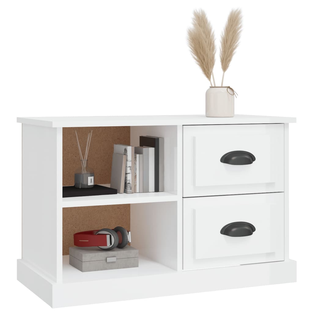 TV ormarić sjajni bijeli 73x35,5x47,5 cm od konstruiranog drva