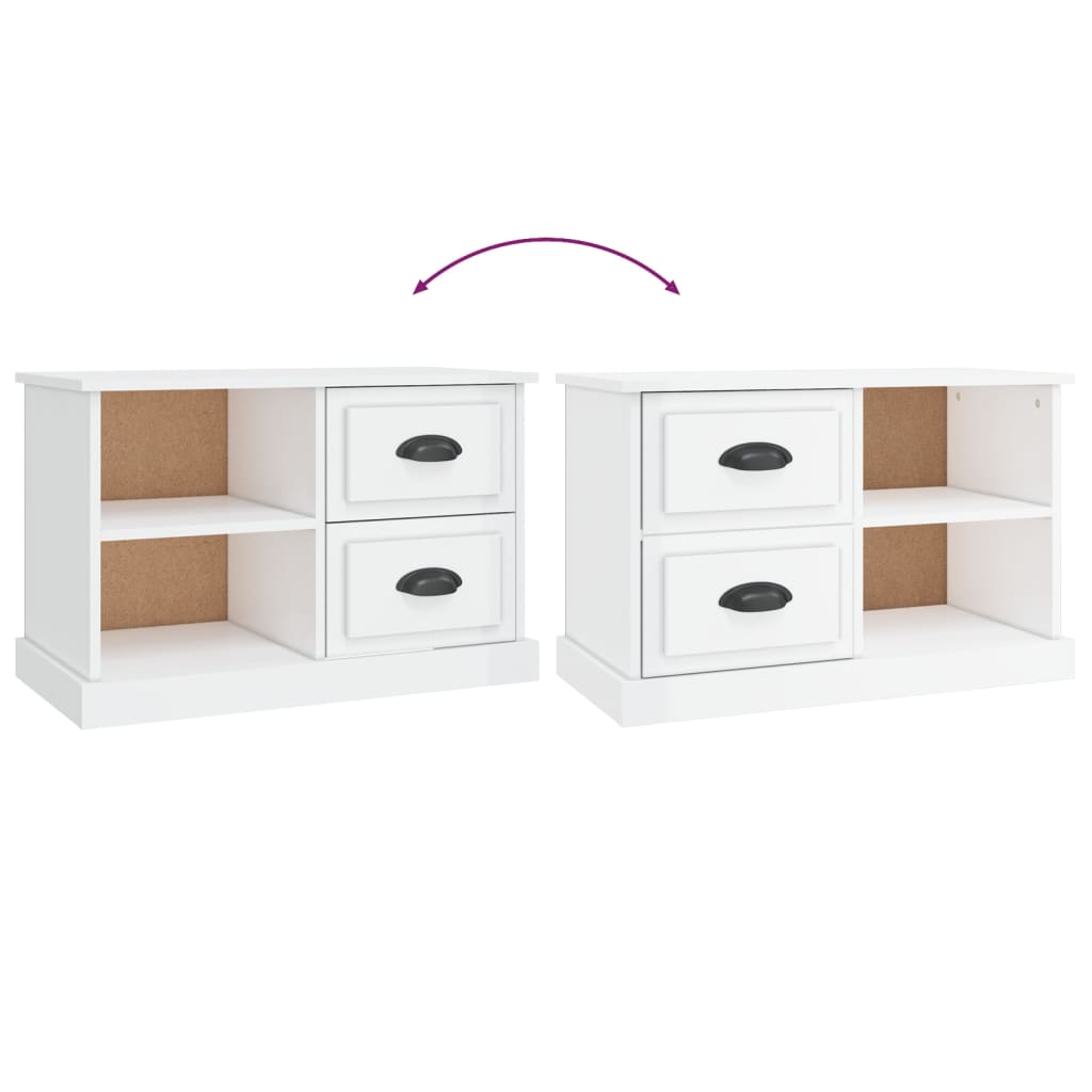 TV ormarić sjajni bijeli 73x35,5x47,5 cm od konstruiranog drva