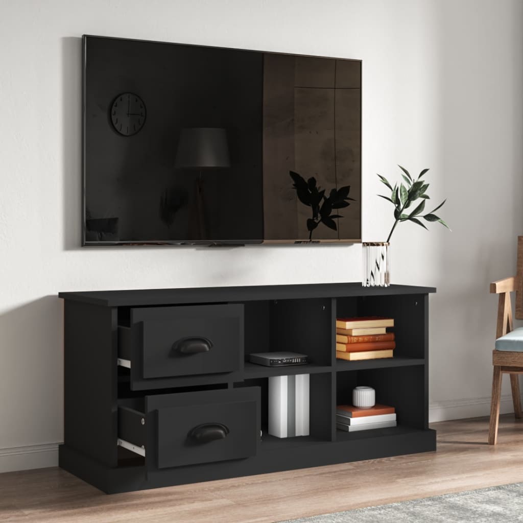 TV ormarić crni 102x35,5x47,5 cm od konstruiranog drva